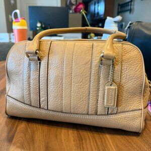VINTAGE Coach Tan Pebbled Leather Satchel Handbag L0693-10526